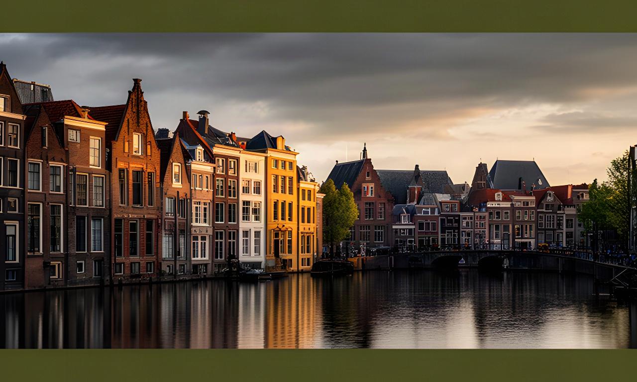 Historische binnenstad van Dordrecht bij zacht avondlicht met water en karakteristieke gevels